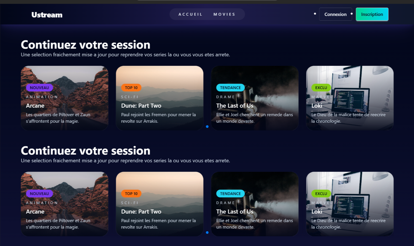 Capture du projet Ustream Movies